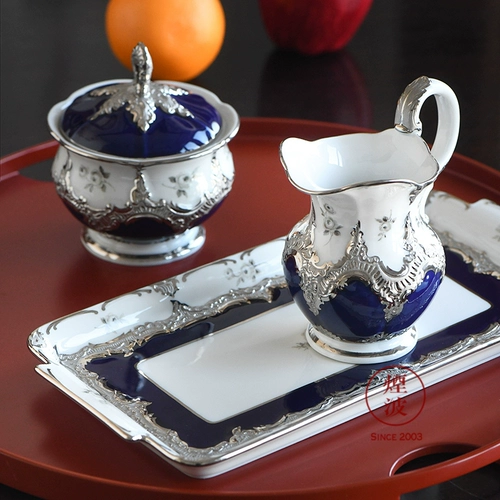 Германия Мейсен Мейсон Фарфор B-форма Royal Blue Platinum Rose Coffe