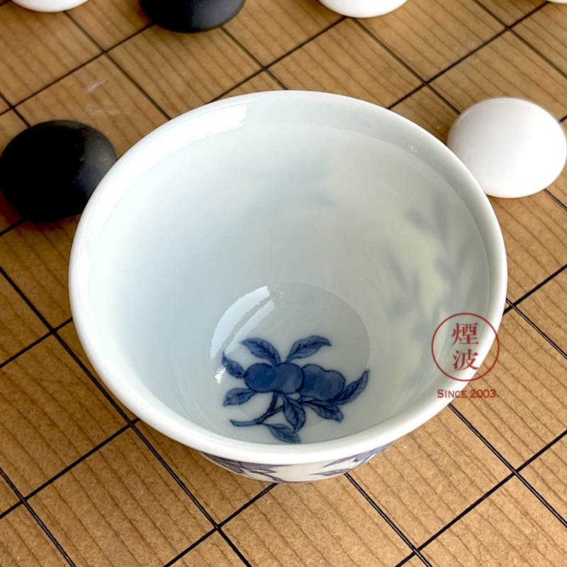 Jingdezhen spring auspicious jade Zou Jun up system imitation Ming blue and white birds painting of the sample tea cup tea cups