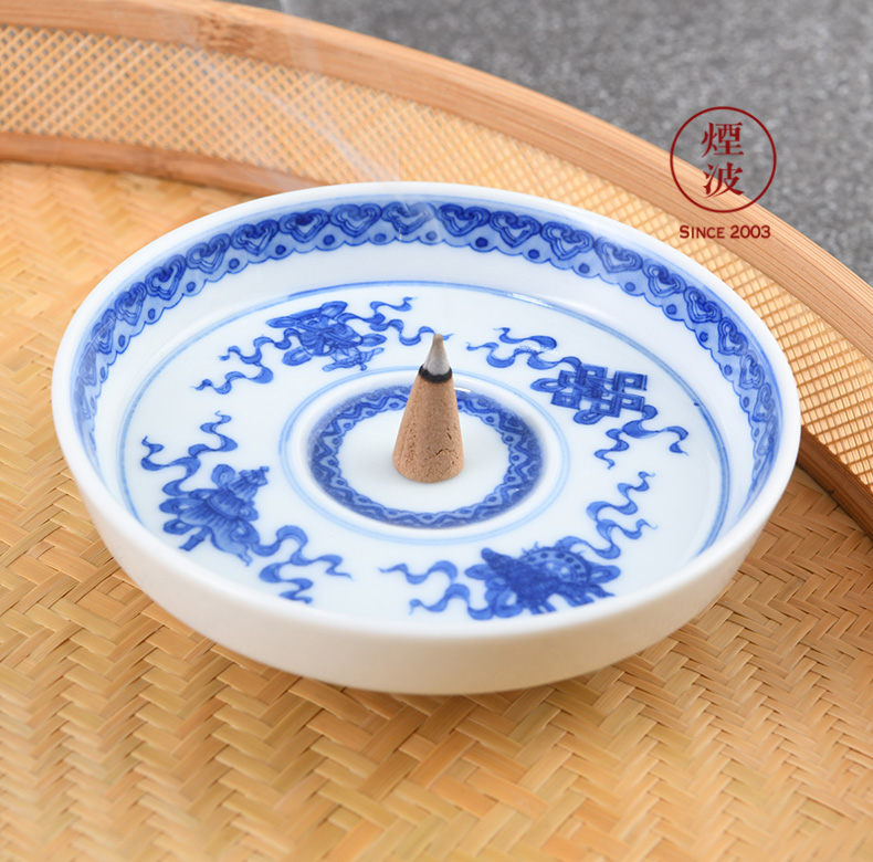 Jingdezhen lesser RuanDingRong made lesser money three - legged ancient incense incense'm burning incense coil head of appliance