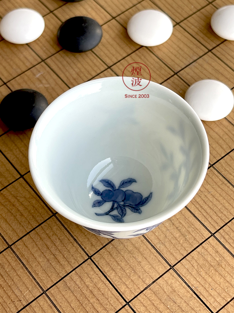 Jingdezhen spring auspicious jade Zou Jun up system imitation Ming blue and white birds painting of the sample tea cup tea cups