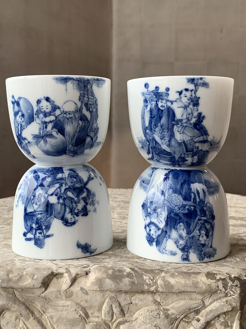 Jingdezhen nine wonderful hand burn hand - made porcelain nine paragraphs ferro, ShouXi cup qianlong chicken cylinder cup