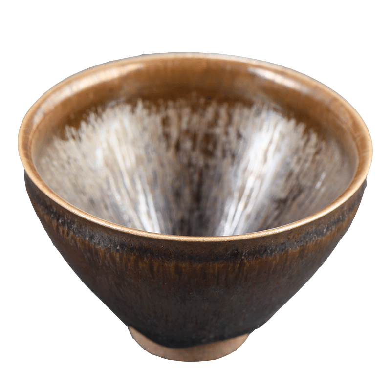 Japanese pottery master expedition just grain eye cup small temmoku light tea master cup single cups of tea cups