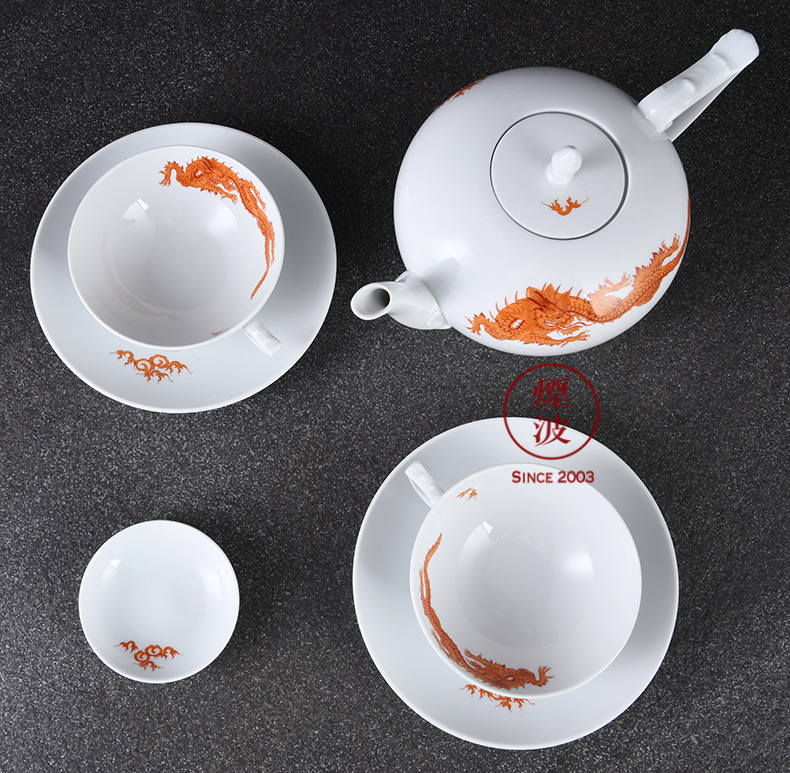 I - Germany mason mason meisen porcelain Form series red Ming dragon tea set set the teapot