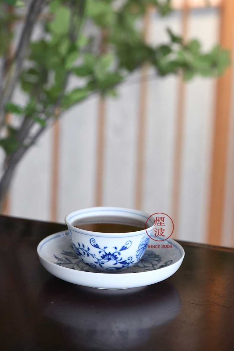German MEISSEN mason classic blue onion series Chinese porcelain teacup disk group