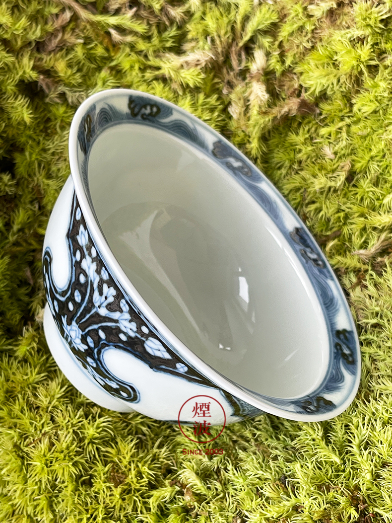 Jingdezhen sleep mountain hidden up reform movement of blue - and - white ruyi lotus pattern sample tea cup tea cups