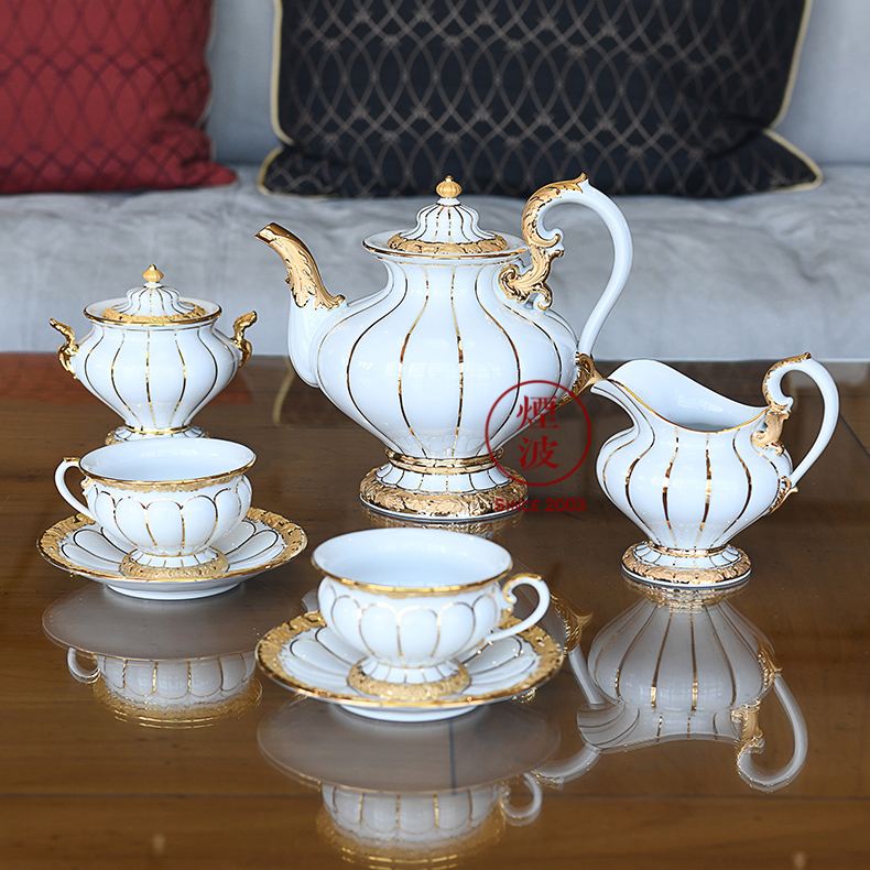 German MEISSEN porcelain mason X - ray Form pure white see colour coffee pot of coffee cup coffee set suits for