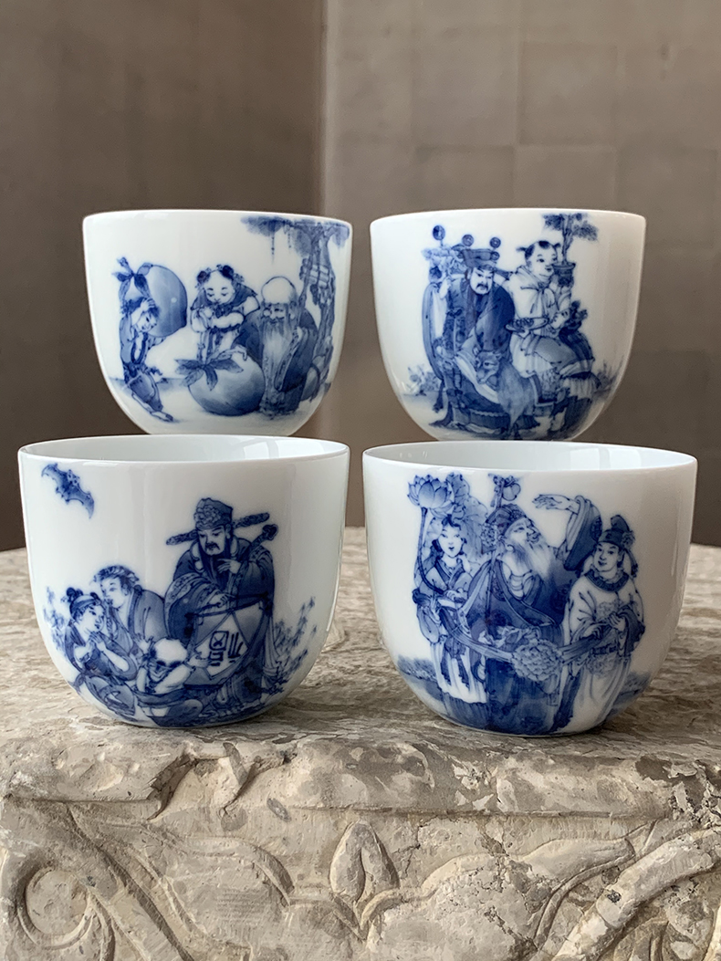 Jingdezhen nine wonderful hand burn hand - made porcelain nine paragraphs ferro, ShouXi cup qianlong chicken cylinder cup