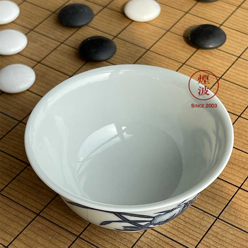 Those six movement of jingdezhen sleep mountain hidden up porcelain imitation Ming LanZhiXiu stone figure sample tea cup