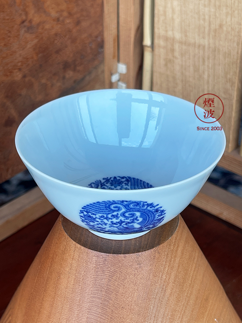 Jingdezhen sleep enjoy Jane with imitation clear blue mountain hidden up therefore dragon spends sample tea cup tea cups