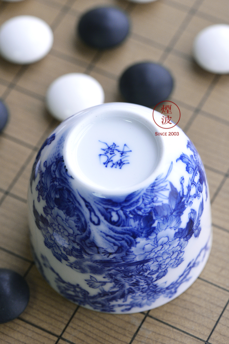 Jingdezhen nine wonderful hand burn hand - made porcelain nine paragraphs peony yulan flower chicken cylinder cups of tea cups