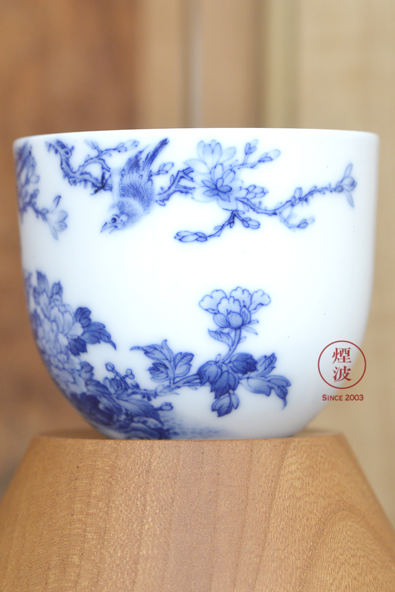 Jingdezhen nine wonderful hand burn hand - made porcelain nine paragraphs peony yulan flower chicken cylinder cups of tea cups