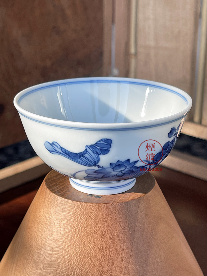 Jingdezhen lesser RuanDingRong made hand - made porcelain lesser lotus painting of sample tea cup