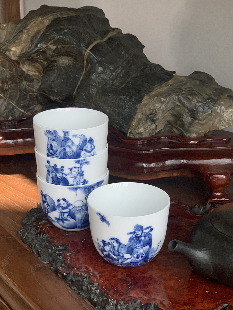 Jingdezhen nine wonderful hand burn hand - made porcelain nine paragraphs ferro, ShouXi cup qianlong chicken cylinder cup