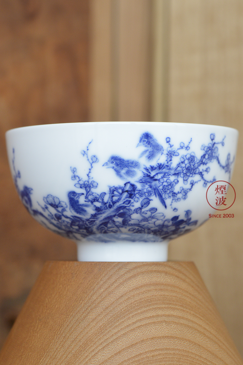 Jingdezhen nine wonderful hand burn hand - made porcelain nine paragraphs peach flower heart bowl of tea cups