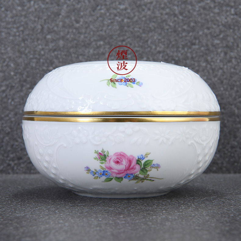 German mason mason meisen porcelain roses series powder paint boxes jewelry boxes