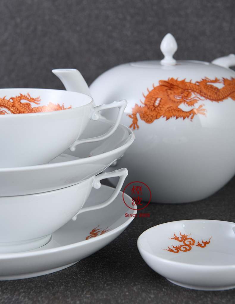 I - Germany mason mason meisen porcelain Form series red Ming dragon tea set set the teapot