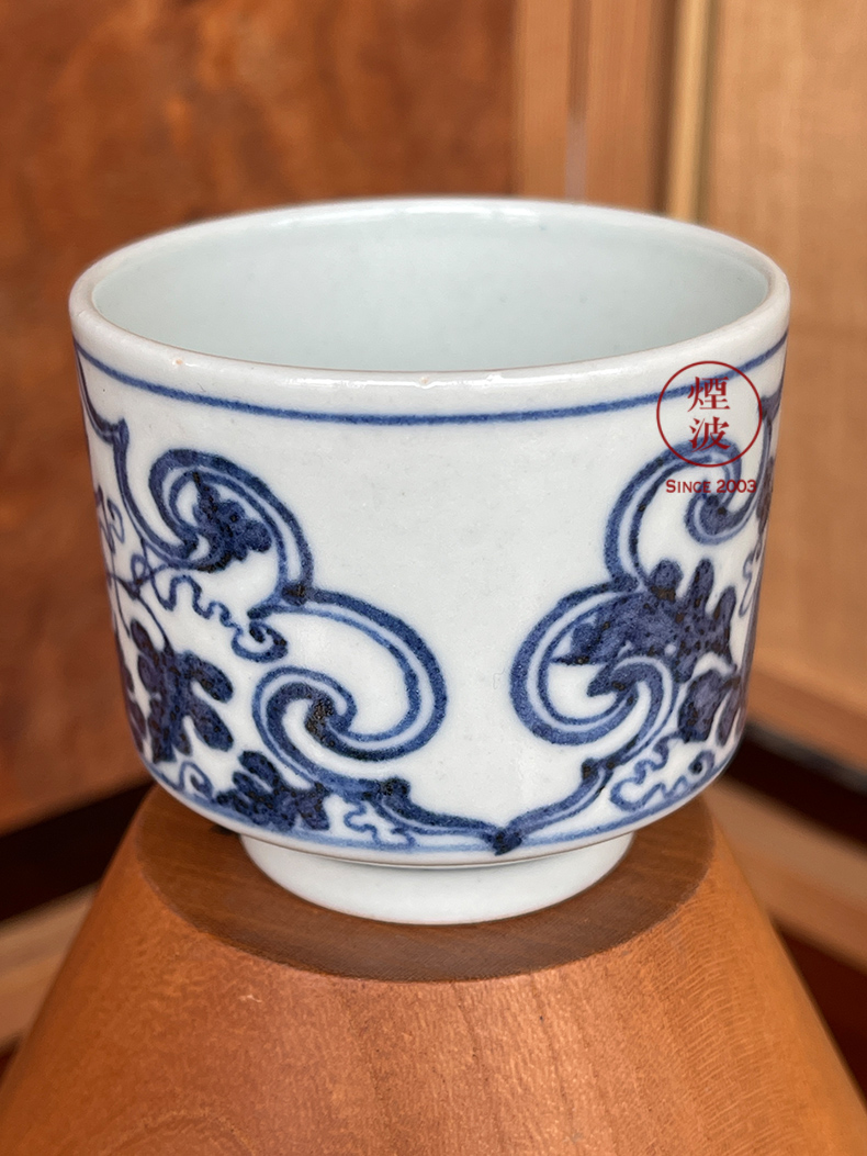 Hand - made imitation of yuan blue and white porcelain of jingdezhen g frequently hall window for fruit insect lines straight keller cup