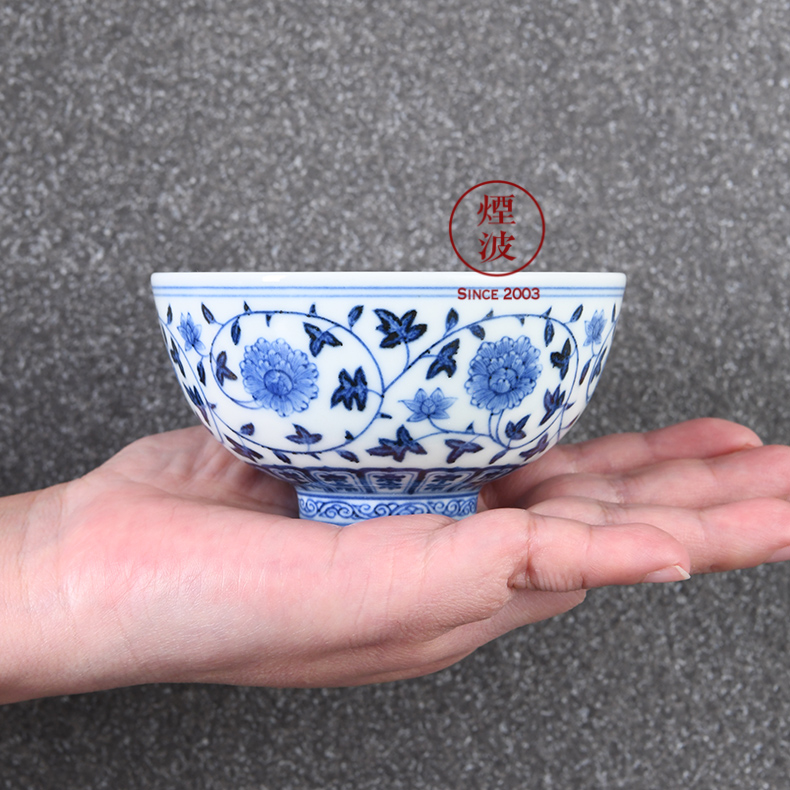 Those hidden up porcelain jingdezhen sleep mountain reform movement model of peony lines cup sample tea cup tea cups