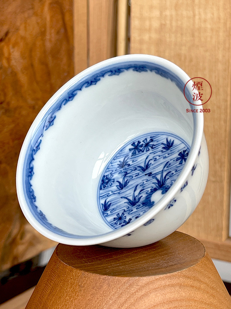 Jingdezhen lesser RuanDingRong made lesser hand - made planting poetry painting of sample tea cup tea cups