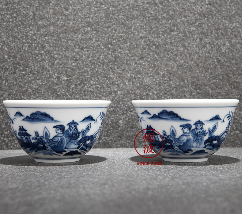 German mason mason meisen porcelain blue onion series Oriental character Chinese teacups sample tea cup