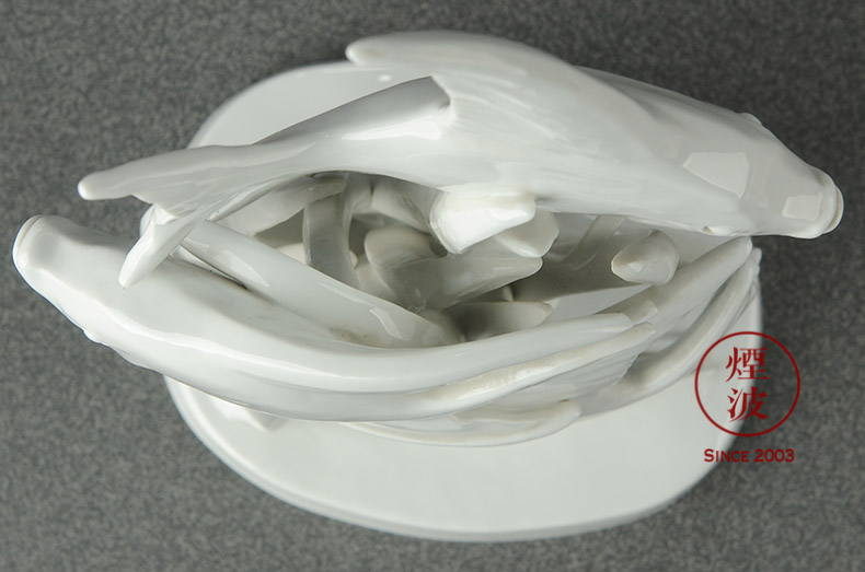 German mason mason meisen porcelain porcelain animal model group of fish swimming handicraft furnishing articles home act the role ofing is tasted