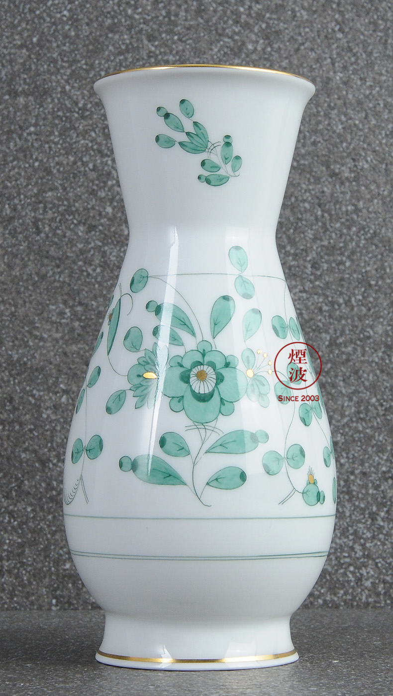German mason MEISSEN porcelain new clipping green flower vase home furnishing articles 145 mm in India