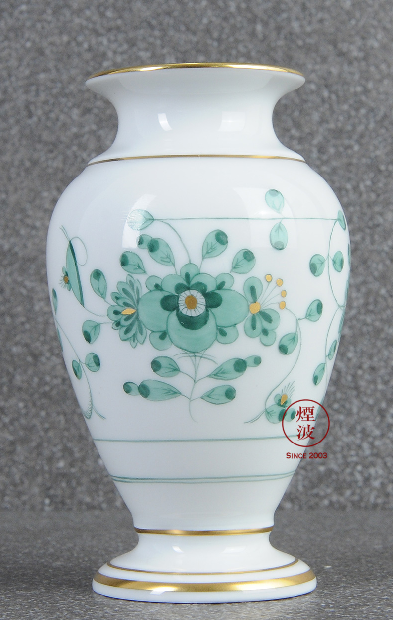 German mason MEISSEN porcelain new clipping green flower vase home furnishing articles 110 mm in India