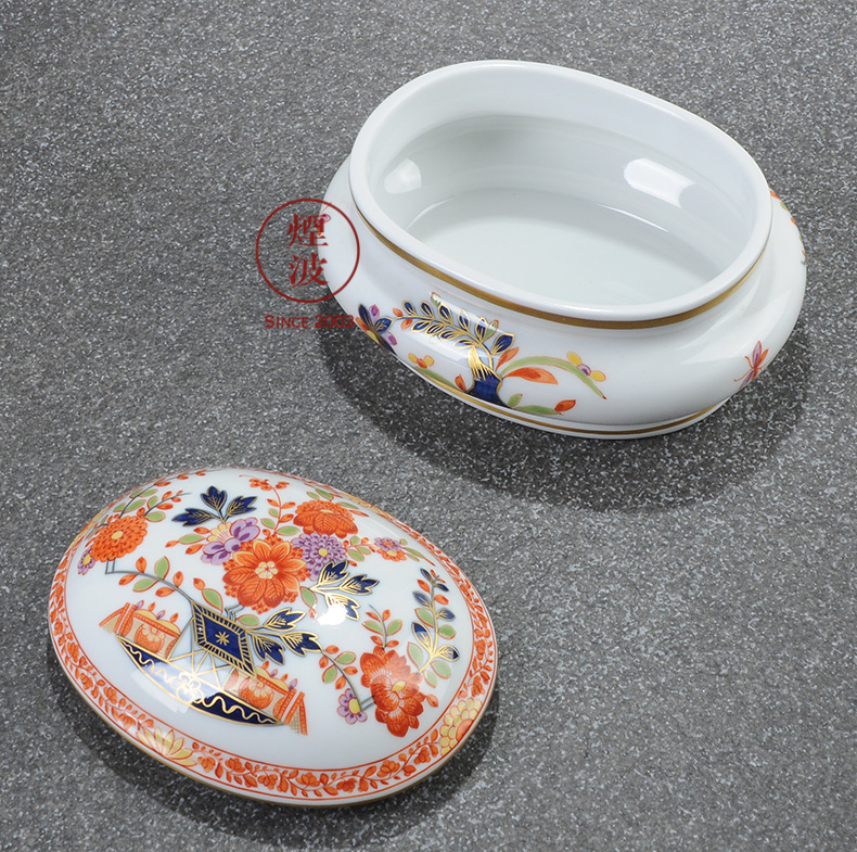 German mason MEISSEN porcelain new clipping 1991 Ivan wind over porcelain box cover pay coloured drawing or pattern