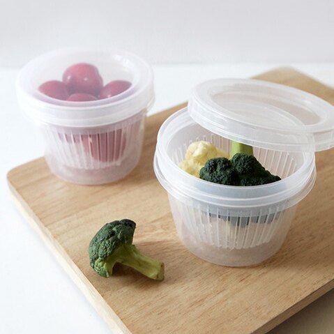 Doubled preferred Japanese imported shallot flower preservation box kitchen ginger garlic drain box seal portable wash fruit box