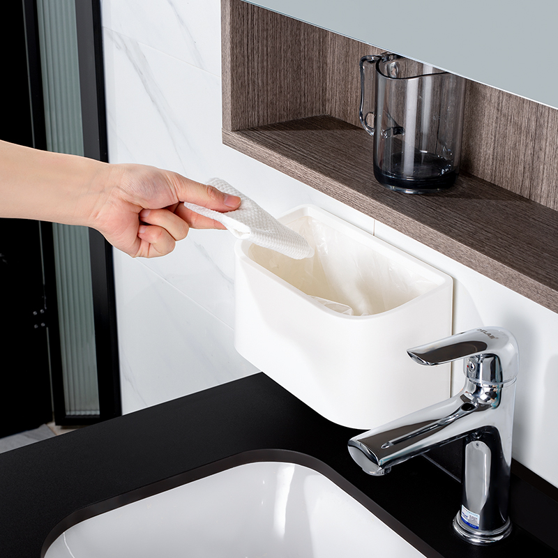 Wall-mounted slant-mouth trash can kitchen waste toilet open toilet open without lid-free bin suspended