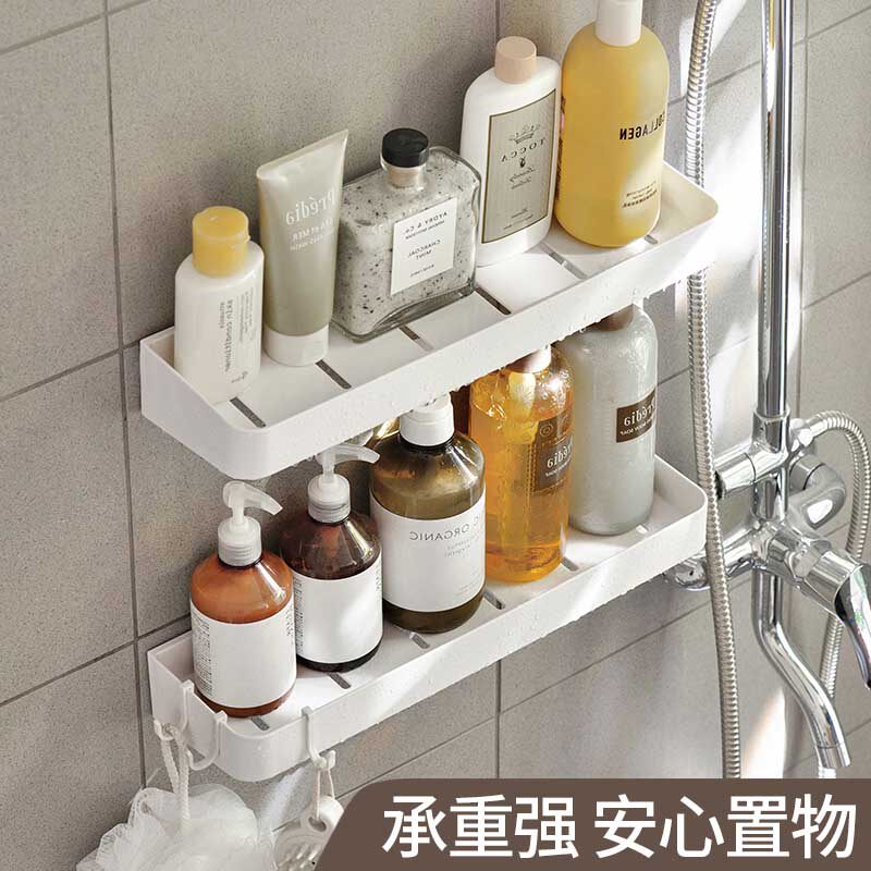 Bathroom wall mounted-free punch-free makeup room wall toilet toilet toilet toilet collection shelf can be asphalt
