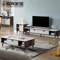 Zunbin home coffee table TV cabinet combination modern simple Nordic luxury living room marble storage TV cabinet