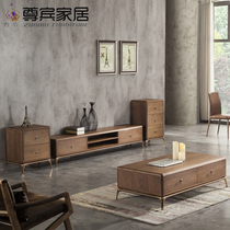 Light luxury TV cabinet tea table combination simple post modern small apartment living room coffee table TV cabinet 668
