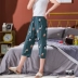 Có thể mặc cho nam và nữ các cặp vợ chồng cotton lụa mỏng crop quần pyjama ở nhà quần điều hòa bình thường phụ nữ mang thai sau sinh quần bầu - Quần tây