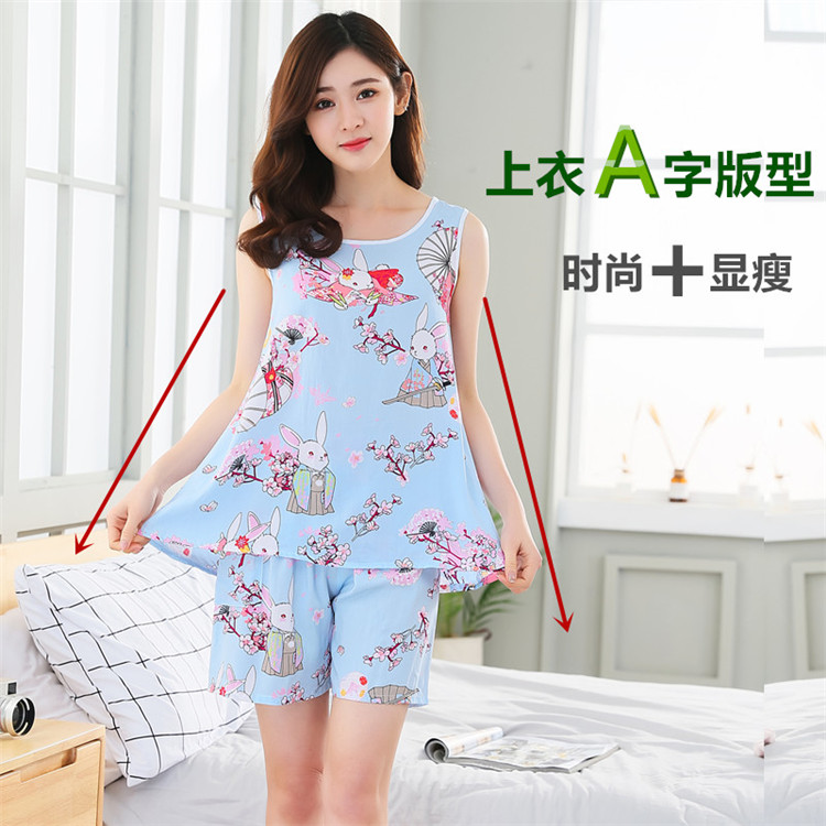 Mùa xuân và mùa hè của phụ nữ rayon không tay đồ ngủ trung niên phụ nữ bông cotton vest nhà dịch vụ phù hợp với XL