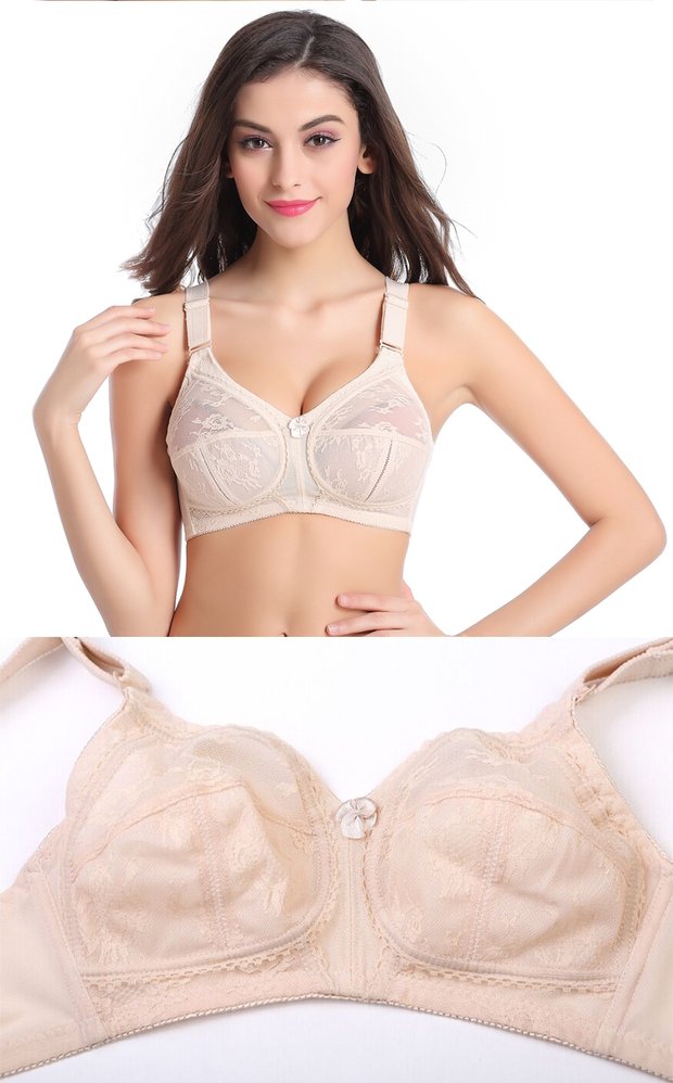 Mùa hè siêu mỏng không có vòng thép áo ngực mỏng thoáng khí gợi cảm thu thập kích thước lớn cốc lớn điều chỉnh đồ lót áo bra tập gym