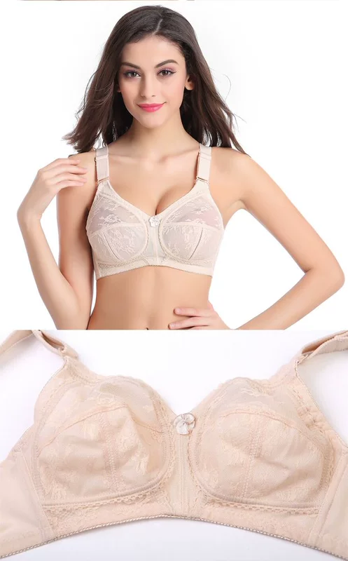 Mùa hè siêu mỏng không có vòng thép áo ngực mỏng thoáng khí gợi cảm thu thập kích thước lớn cốc lớn điều chỉnh đồ lót