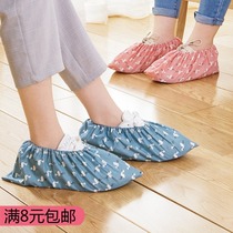 Cartoon shoe covers household cotton cloth shoe covers can be washed repeatedly breathable thick wear-resistant non-slip and dustproof student room foot cover