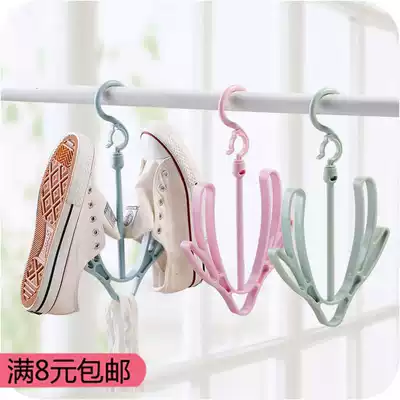 Creative windproof double hook thickened shoe rack Multi-function hanging shoe rack hook shoe rack drying rack