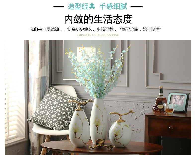European household ceramic vase simulation floral suit place of the sitting room adornment flower arranging dried flower decoration of the new Chinese style