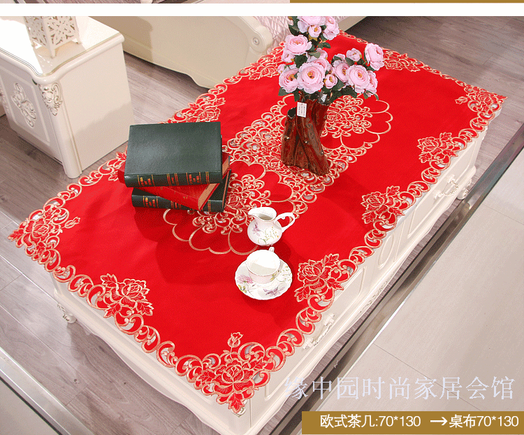 Red lễ hội hôn nhân đám cưới bàn đám cưới Bubu nghệ thuật hình chữ nhật vườn hình bảng bảng cà phê vải Á hậu Bửu phong cách miễn phí vận chuyển - Khăn trải bàn khăn phủ bàn hội nghị