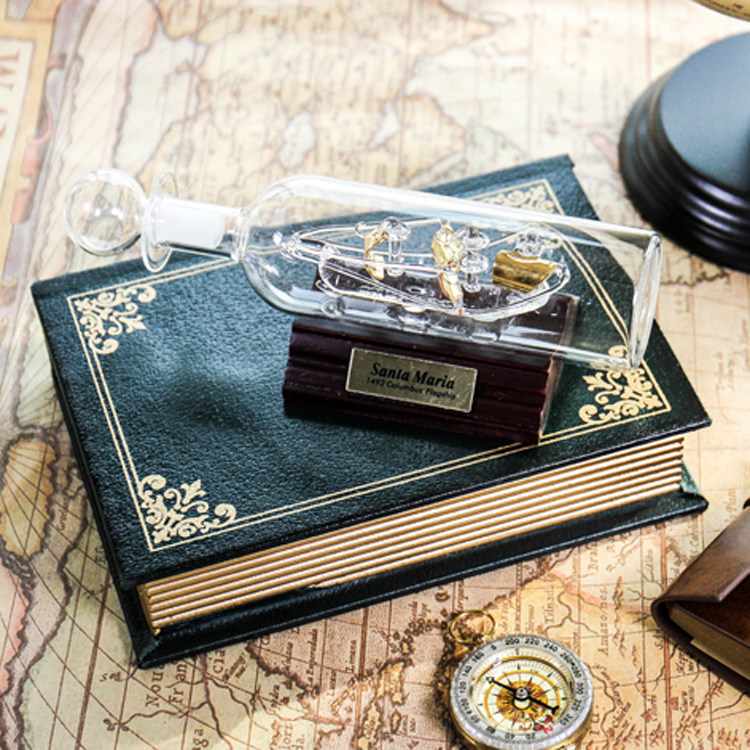 Bottle-in-boat glass bottle Nordic Living room TV Wine Cabinet Decorations Creative Home Swing birthday Birthday Sailing 