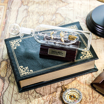 Boat in bottle glass bottle Nordic living room TV wine cabinet decoration creative home ornament birthday gift sailboat