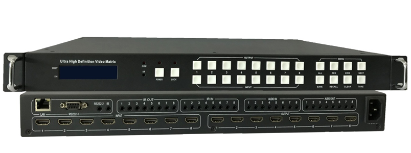 4K@60HZ Seamless switching HDMI2 0 Matrix 8 out of 8 Out of support Audio plus embedded Support Infrared Remote Control Matrix Switching Support HDMI 2 0