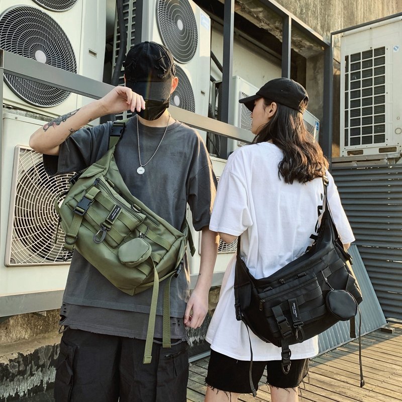 Cool Messenger Bag Tooling Bag Trendy Brand Hip Hop Sports Functional Wind Single Shoulder Large Capacity Street Japanese