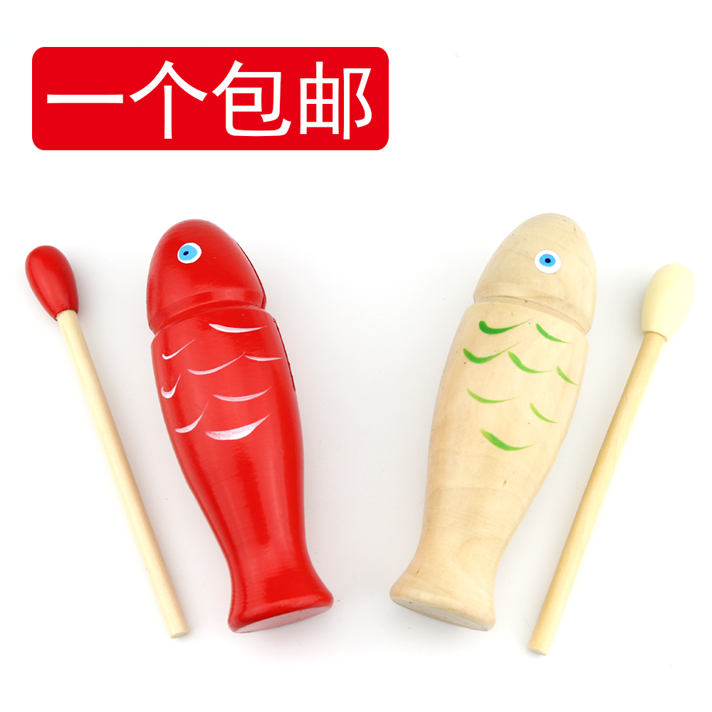 Children's Preschool Red Wooden Fish Orff Percussion Instrument Teaching Aids Ring barrel professional kindergarten music teaching aids