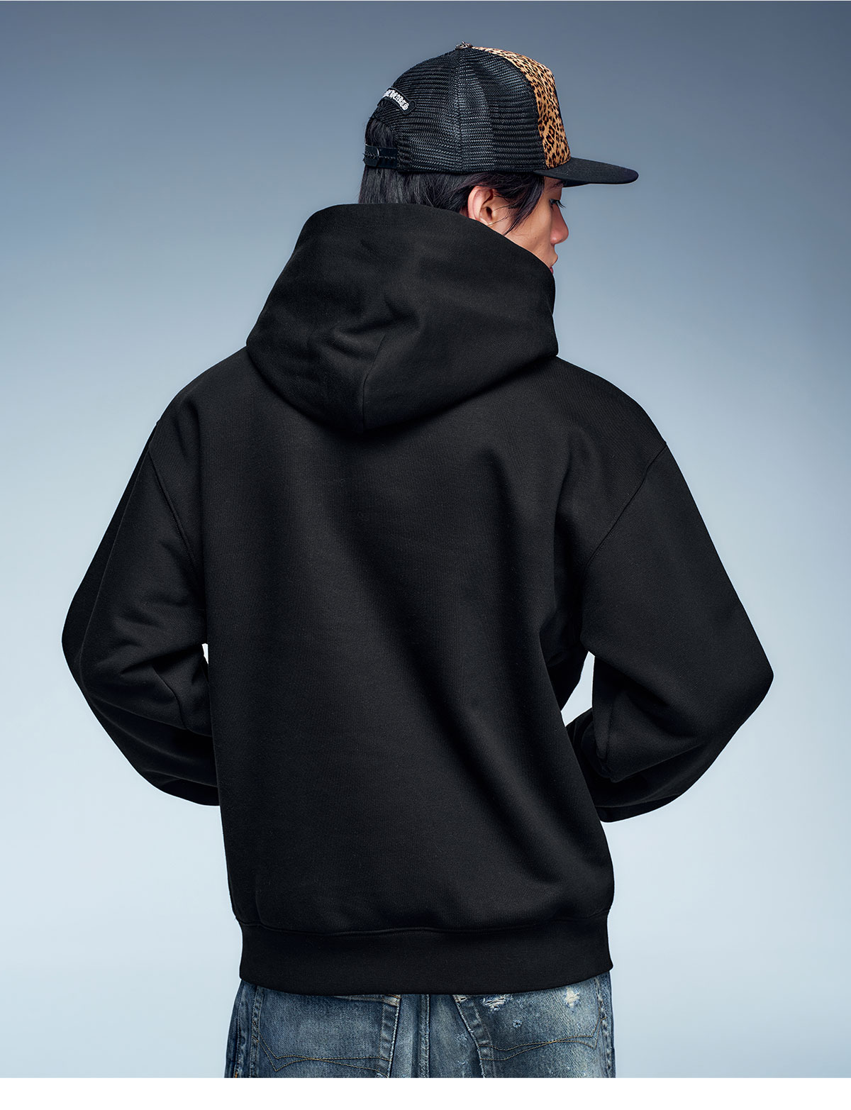 MEDM Leopard Print Fleece-Lined Hoodie