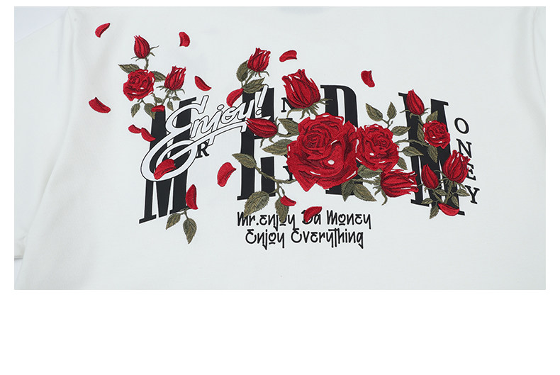 MEDM Rose Embroidered Loose Tee