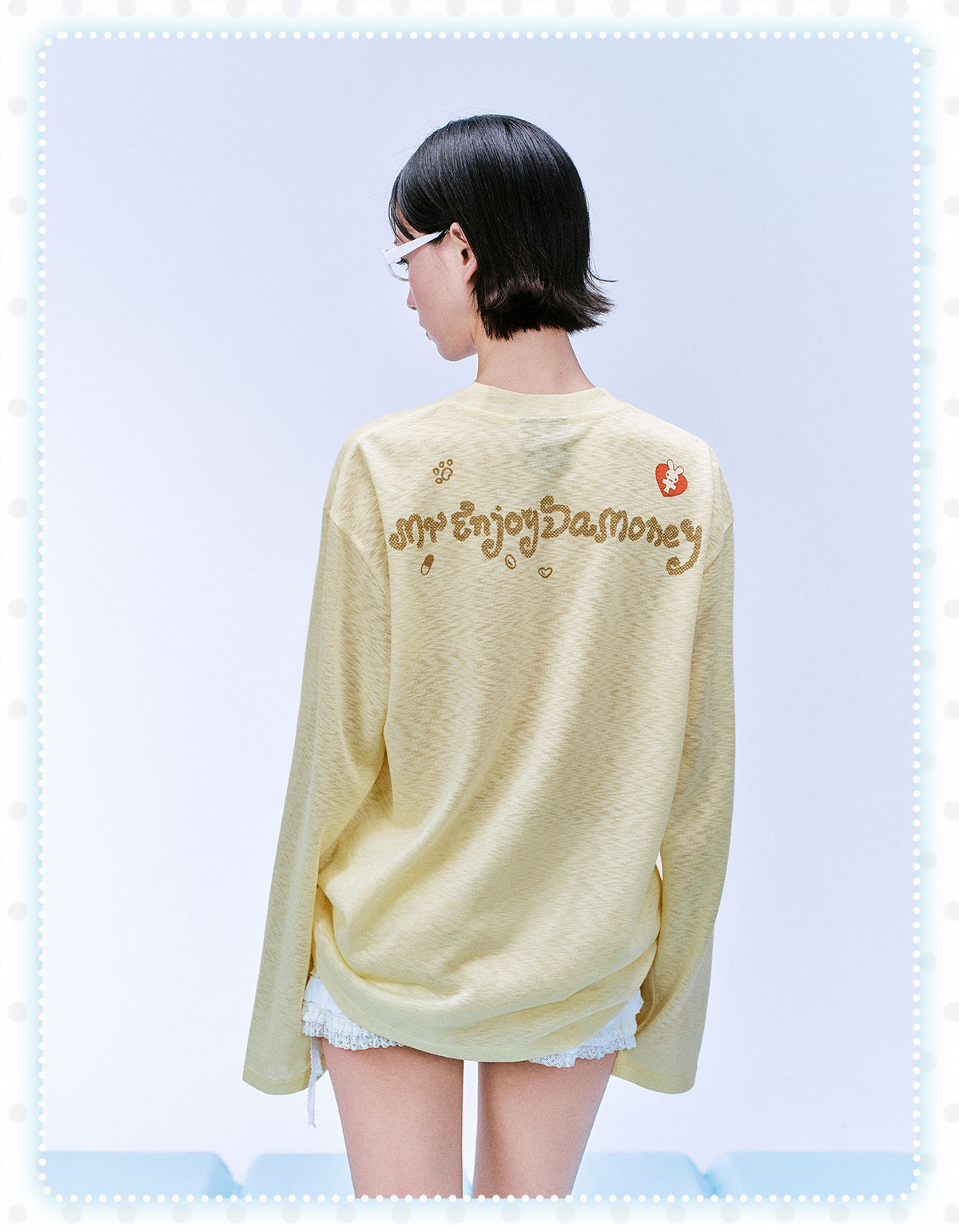 MEDM Nap Print Long-Sleeve Crewneck Top