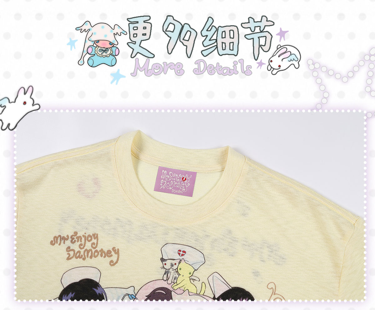 MEDM Nap Print Long-Sleeve Crewneck Top